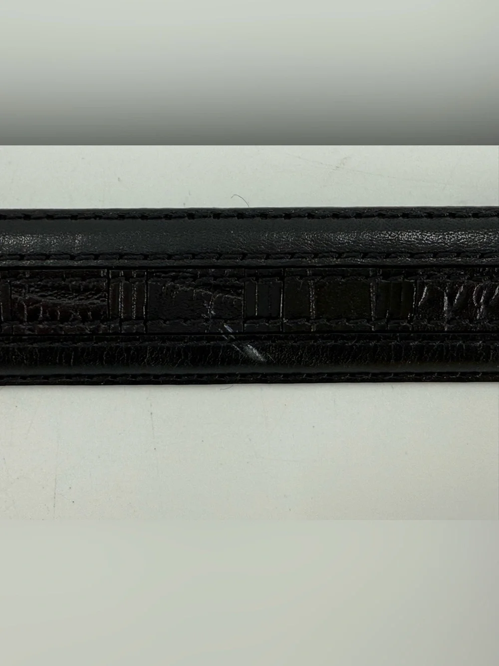 Vintage Black Leather Belt Mens Contemporary Belt 44